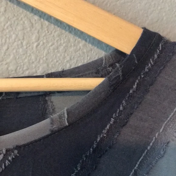 EUC Simply Vera Vera Wang blue stripe blouse XXL - Picture 4 of 8